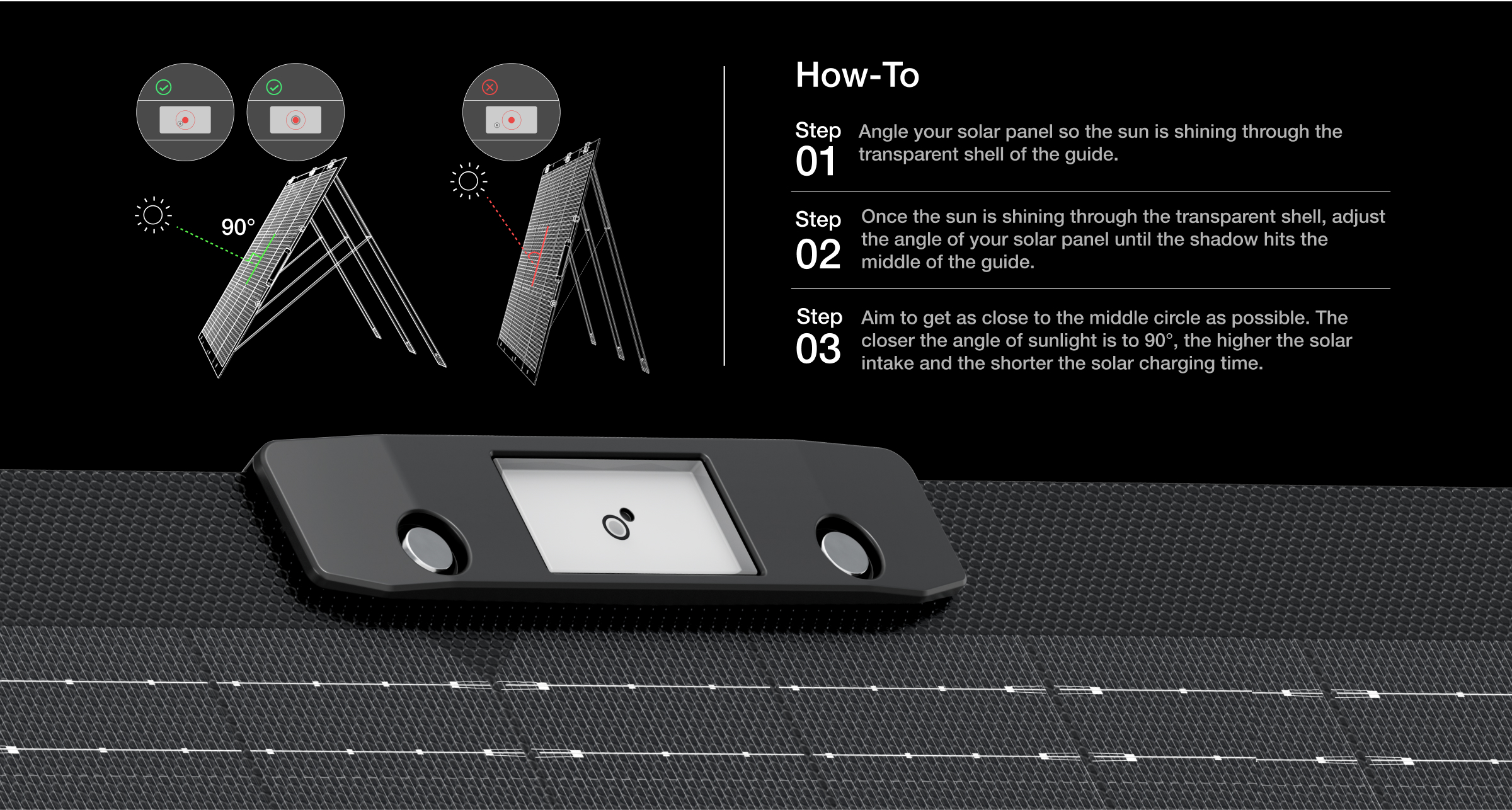 Integrated solar angle guide