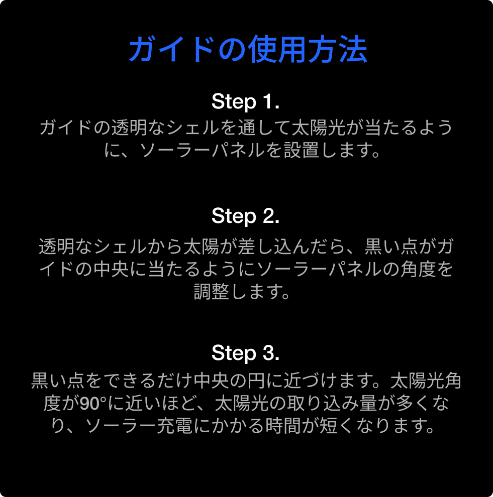 設置角度が一目でわかるガイド機能一体型デザイン