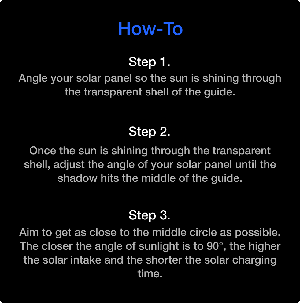 Integrated solar angle guide