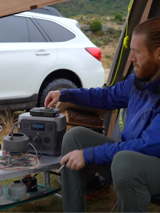 Car Camping in the Rain - Huge Tent. Heavy Rain Storm.